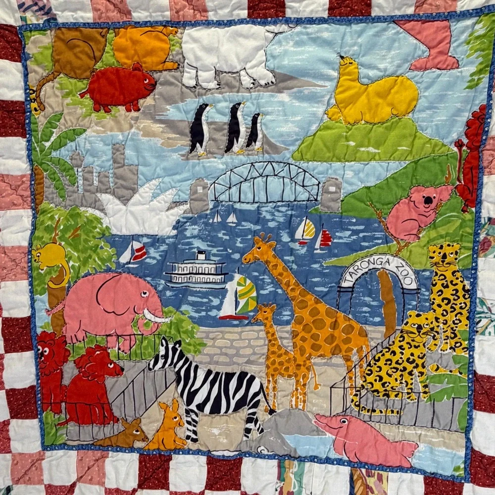 Australian Sydney Taronga Zoo Baby Crib Size‎ Quilt Decorative Blanket Animals